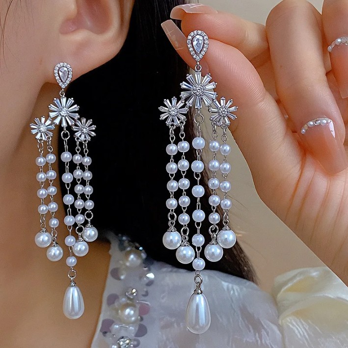 Braut Ohrringe im Französischen Stil&nbsp;Silber