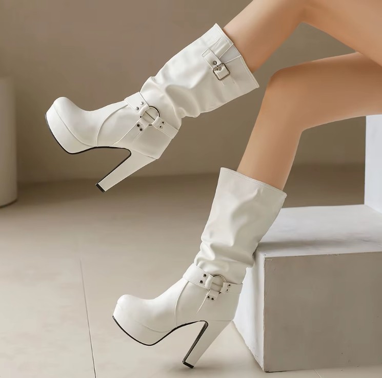 Brautschuhe Hochzeits-Stiefel Irina in Weiß bis Gr&nbsp;43