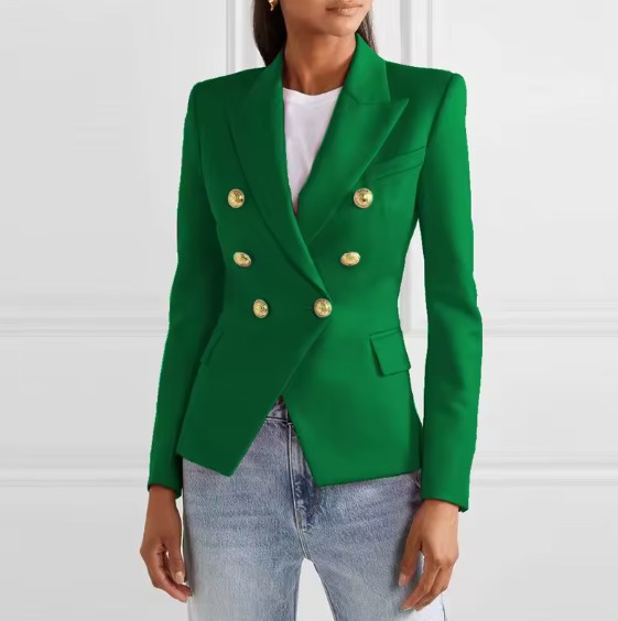Damen Blazer Elele Elegant in Grün mit Gold Knöpfe