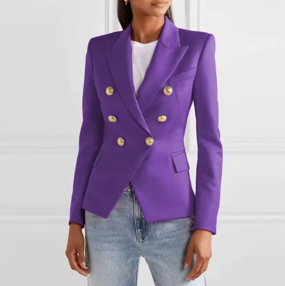 Damen Blazer Elele Elegant in Lila mit Gold&nbsp;Knöpfe