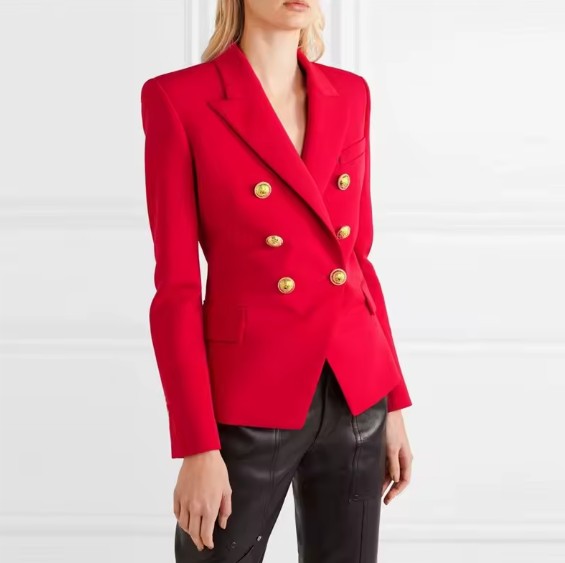 Damen Blazer Elele Elegant in Rot mit Gold&nbsp;Knöpfe