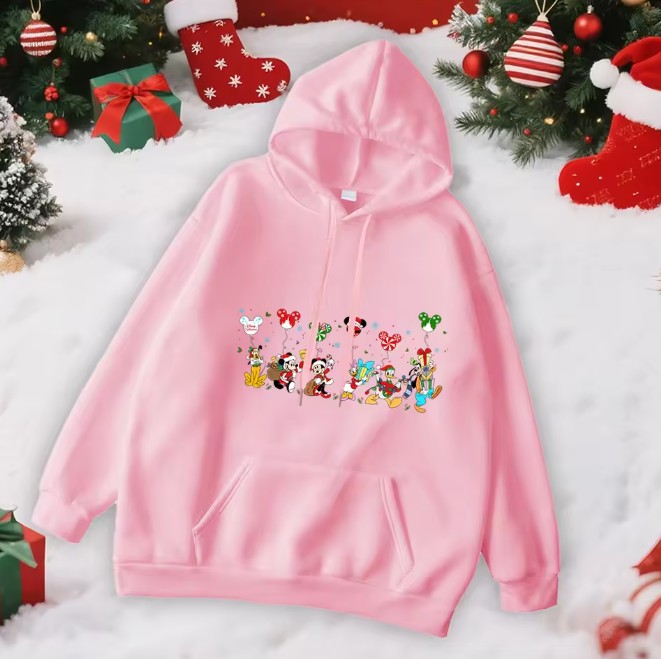 Disney Mickey Ballon Damen Weihnachtspullover in&nbsp;Rosa