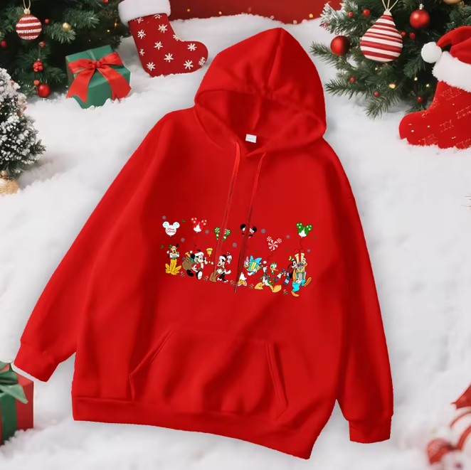 Disney Mickey Ballon Damen Weihnachtspullover in&nbsp;Rot