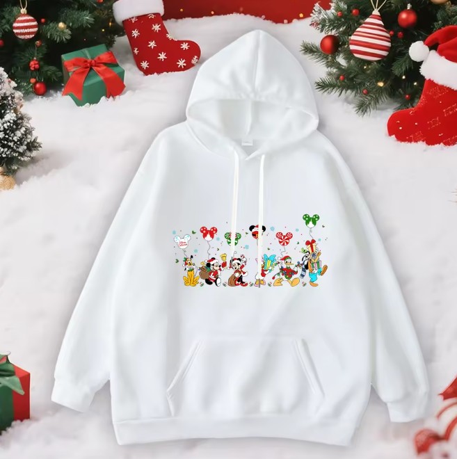 Disney Mickey Ballon Damen Weihnachtspullover in&nbsp;Weiß