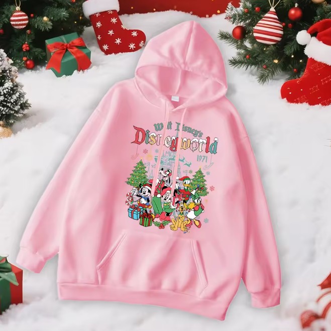 Disneyworld Mickey and Friends Damen Weihnachtspullover in&nbsp;Rosa