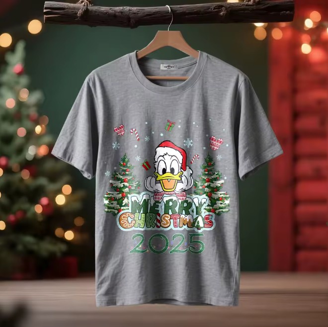 Donald Duck Damen Weihnachts-Shirt in&nbsp;Grau
