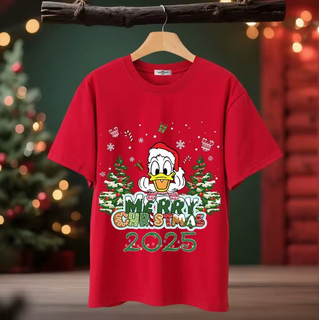 Donald Duck Damen Weihnachts-Shirt in&nbsp;Rot