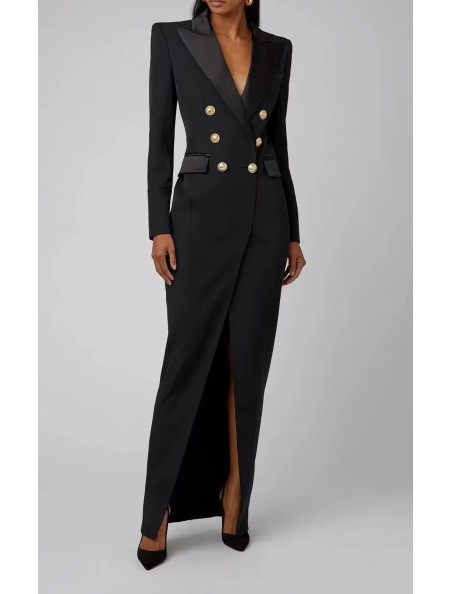 Langarm Blazer Kleid Eika Elegant und Festlich in&nbsp;Schwarz