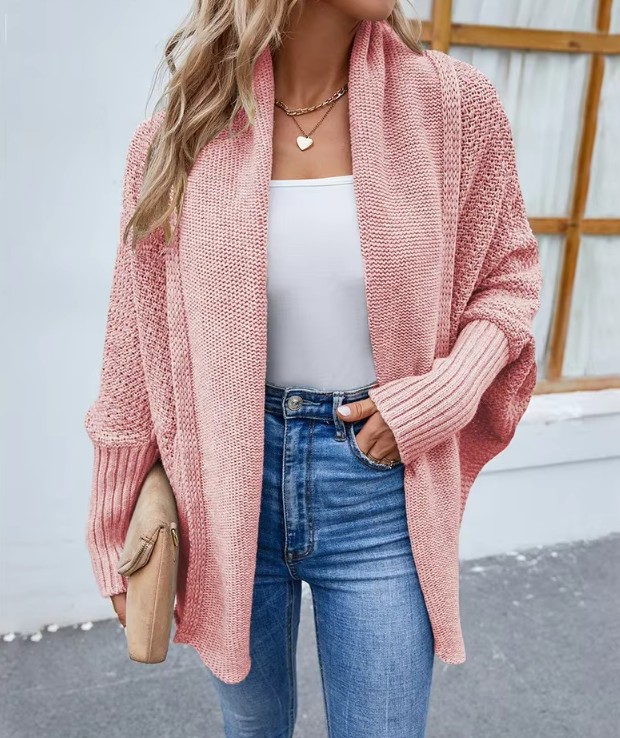 Langarm Damen Strickjacke Emmely in Lachs