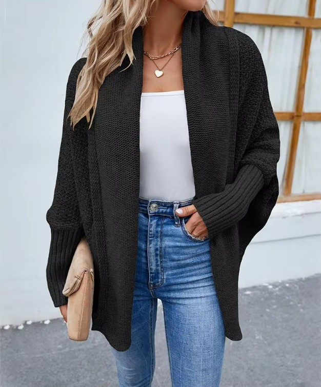 Langarm Damen Strickjacke Emmely in&nbsp;Schwarz