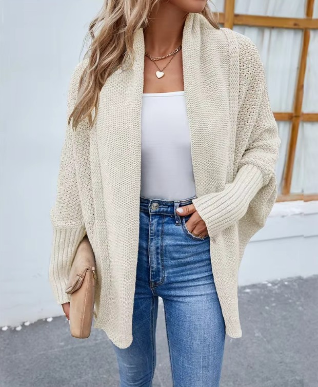 Langarm Damen Strickjacke Emmely in&nbsp;Weiß