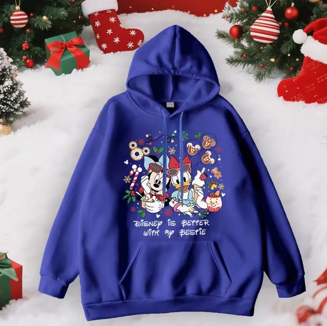 Minnie und Daisy Damen Weihnachtspullover in Dunkel&nbsp;Balu