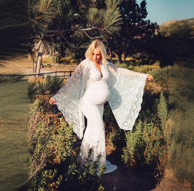 Romantisches Brautkleid Heide für Schwangere aus&nbsp;Spitze