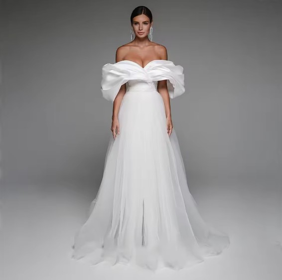 Schulterfreies A Linie Brautkleid Enya&nbsp;Bodenlang