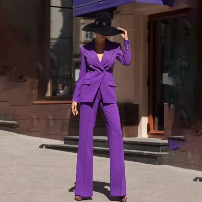 Smoking Style Damen Hosenanzug Emmi Elegant und Festlich in&nbsp;Lila