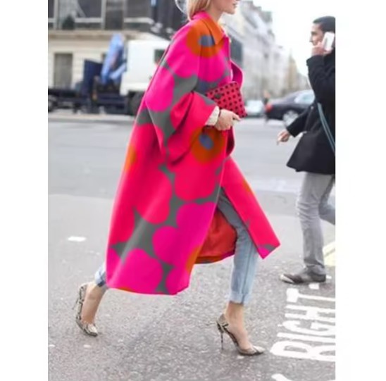 Streetwear Damen Herbst – Frühling Mantel Elanaz&nbsp;Pink