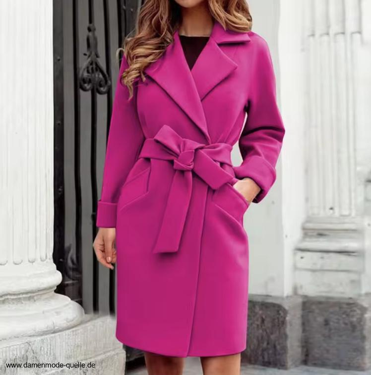 Damen Kurz Mantel zum Binden in Pink&nbsp;Elegant