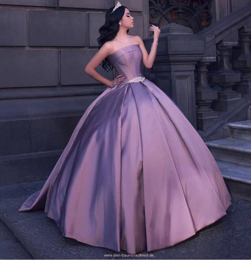 Satin Cindelrella Brautkleid Christina Ball Linie Hochzeitskleid in&nbsp;Flieder