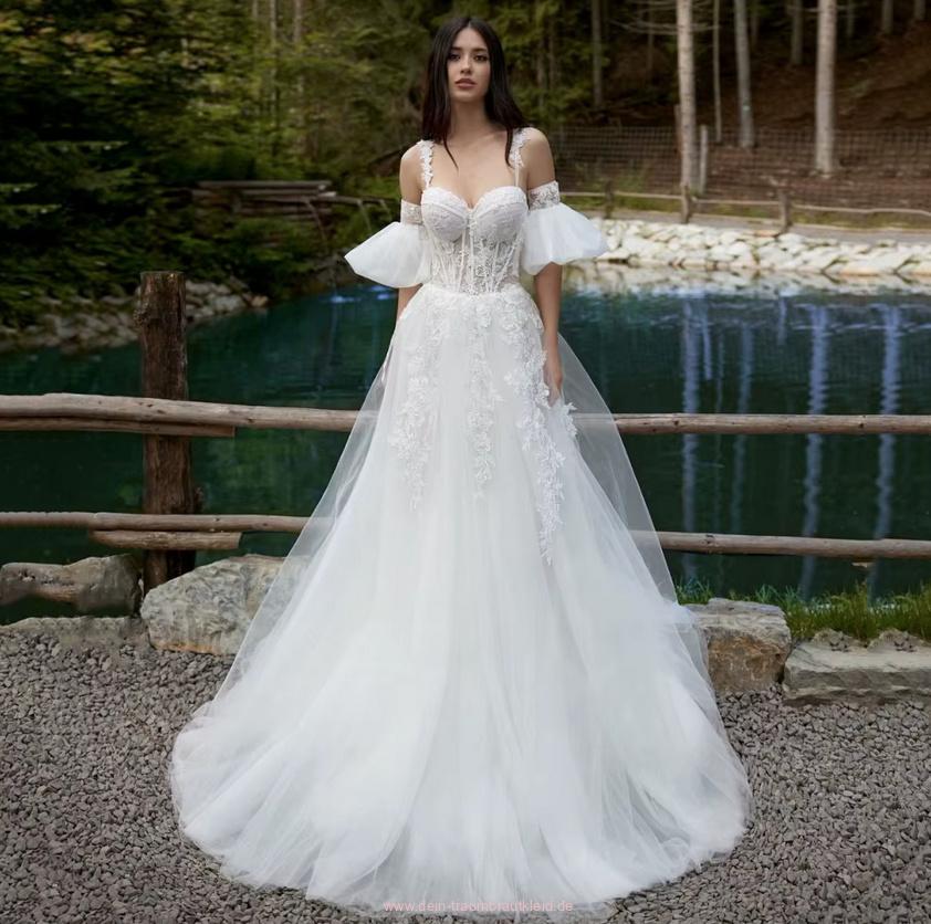 A Linie Brautkleid Dalia mit Lingerie Oberteil Spitze und Tüll