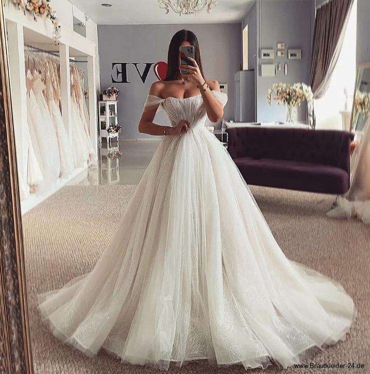 Ball Linie Brautkleid Lya Schulterfrei&nbsp;Bodenlang