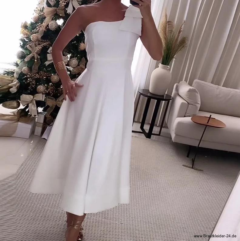 A Linie One Shoulder Standesamtkleid Lukka Wadenlang&nbsp;Festlich