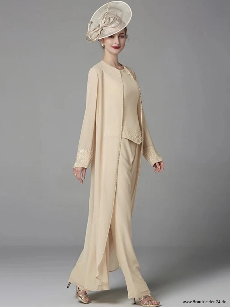 Brautmutter Outfit Dreiteilig Elegant in&nbsp;Champagne