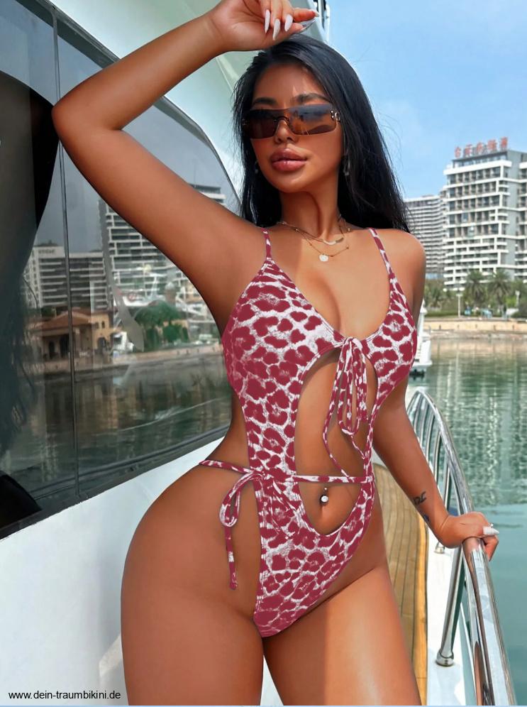 Sexy Leo Print Badeanzug 2025 Shirin&nbsp;Rot