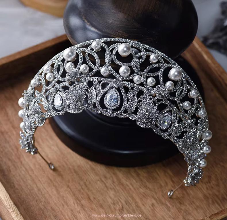 Prinzessin Zirkon Perlen Braut Tiara&nbsp;Elanie