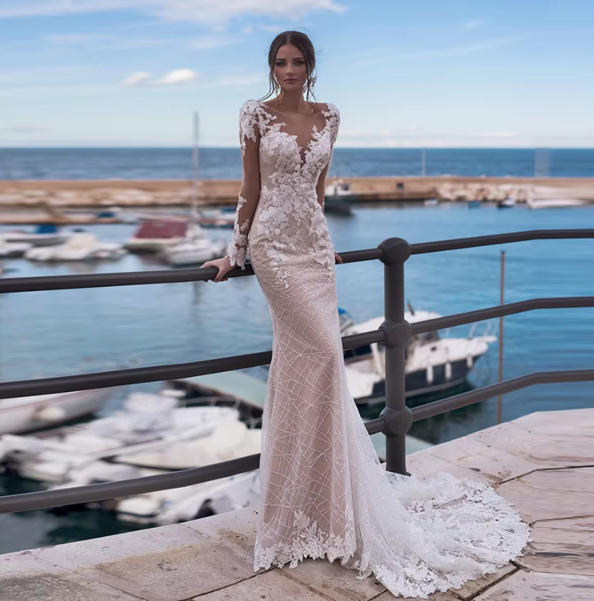 Spitze Schleppe und Perlen Kette&nbsp;Applikationen