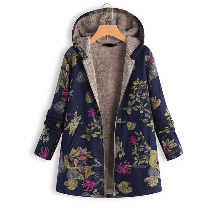 Warme Herbst – Winter Jacke Eija mit Vintage&nbsp;Muster