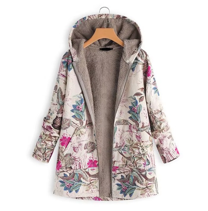 Warme Herbst – Winter Jacke Elektra mit Vintage&nbsp;Muster