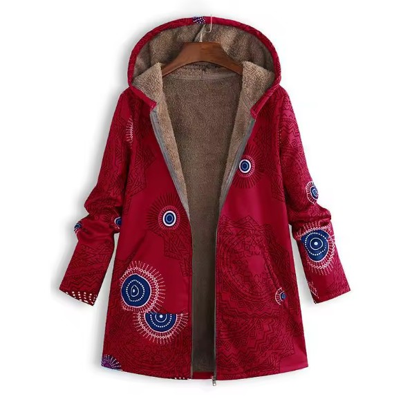 Warme Herbst – Winter Jacke Else mit Vintage&nbsp;Muster