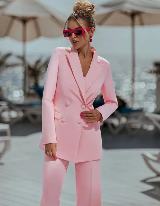 Zweireiher Damen Hosenanzug Eija In&nbsp;Rosa