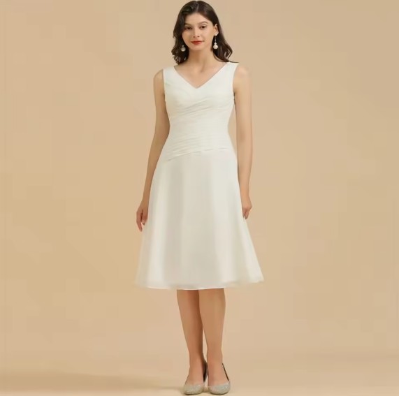 A Linie Standesamt Brautkleid Joanna Ärmellos&nbsp;Wadenlang