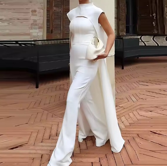 Ärmelloses Braut Einteiler für den Standesamt Zweiteilig mit&nbsp;Weste