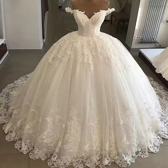 Ball Linie Glitzer Brautkleid Jaden Prinzessinnen Hochzeitskleid mit&nbsp;Spitze