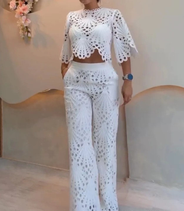 Braut Outfit Zweiteiler für den Standesamt aus&nbsp;Spitze