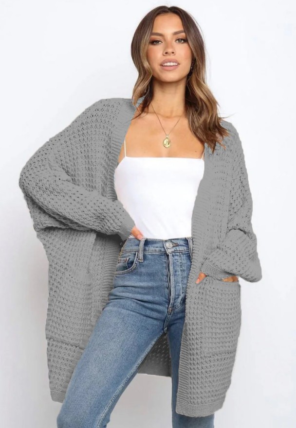 Damen Strickjacke Eyleen mit Taschen in&nbsp;Grau