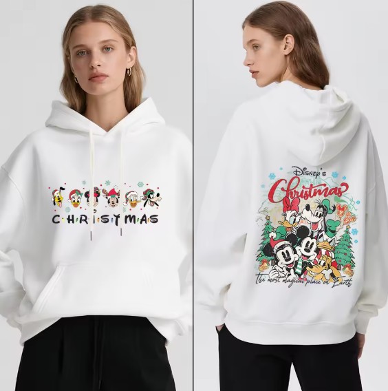 Disney Fleece-Kapuzenpullover für Damen mit Weihnachtsmotive Weiß