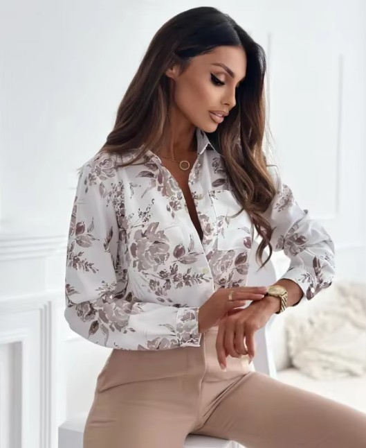 Elegante Damen Bluse Ermelina mit Blumen Muster