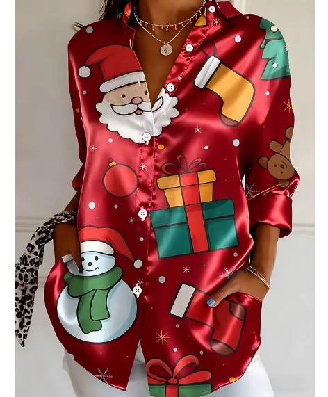 Langarm Damen Weihnachtsbluse&nbsp;Elina