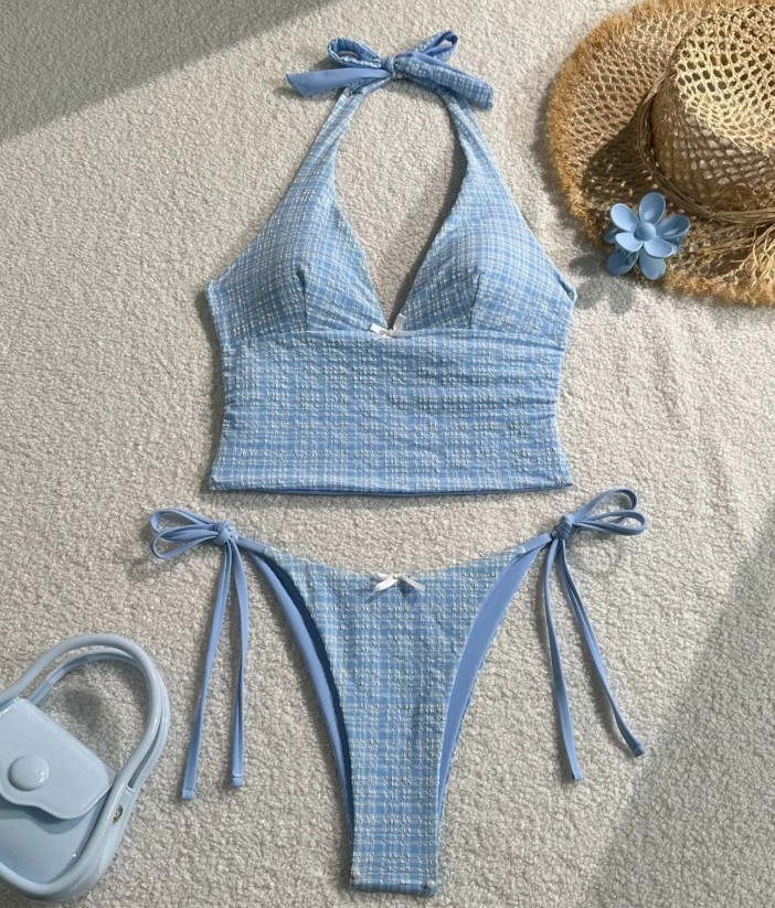 Neckholder Push-Up Bikini Rückenfrei in&nbsp;Schwarz