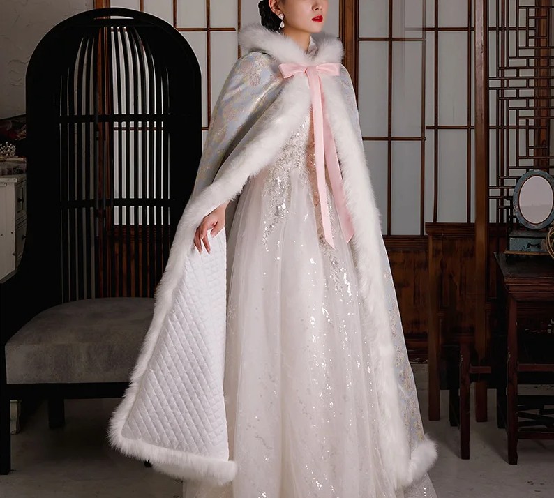 Prinzessin Braut Cape Lang für den&nbsp;Winter