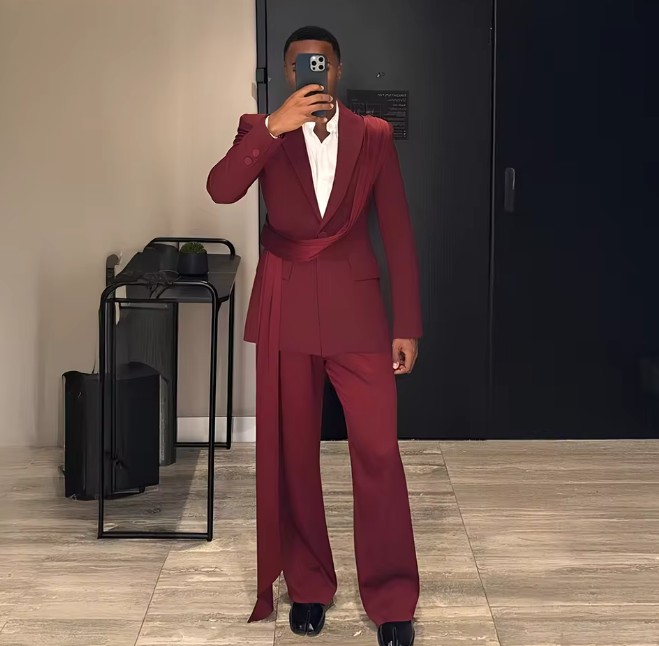 Smoking Hochzeitsanzug für den Bräutigam Brian&nbsp;Weinrot