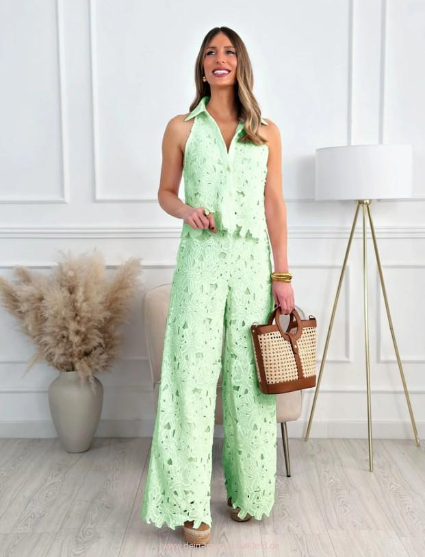 A Linie Zweiteiler Elegant für Hochzeitsgäste aus Spitze in&nbsp;Hellgrün