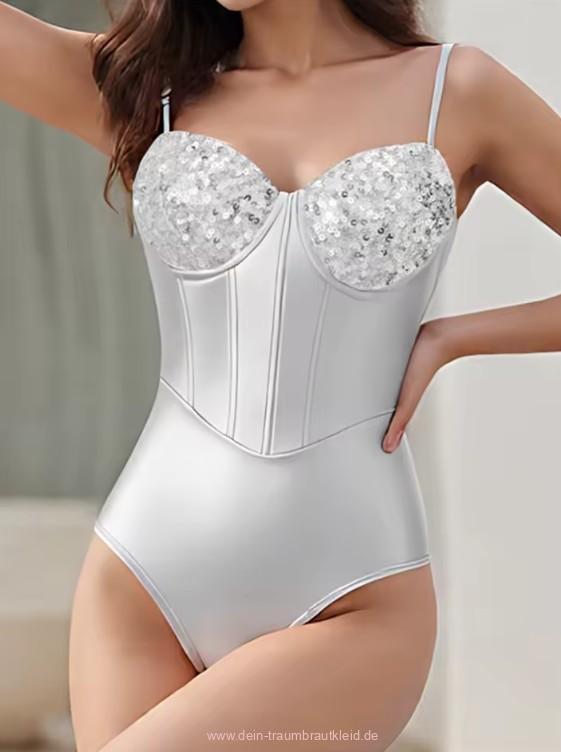 Satin Corsage Body für die Braut mit&nbsp;Pailletten