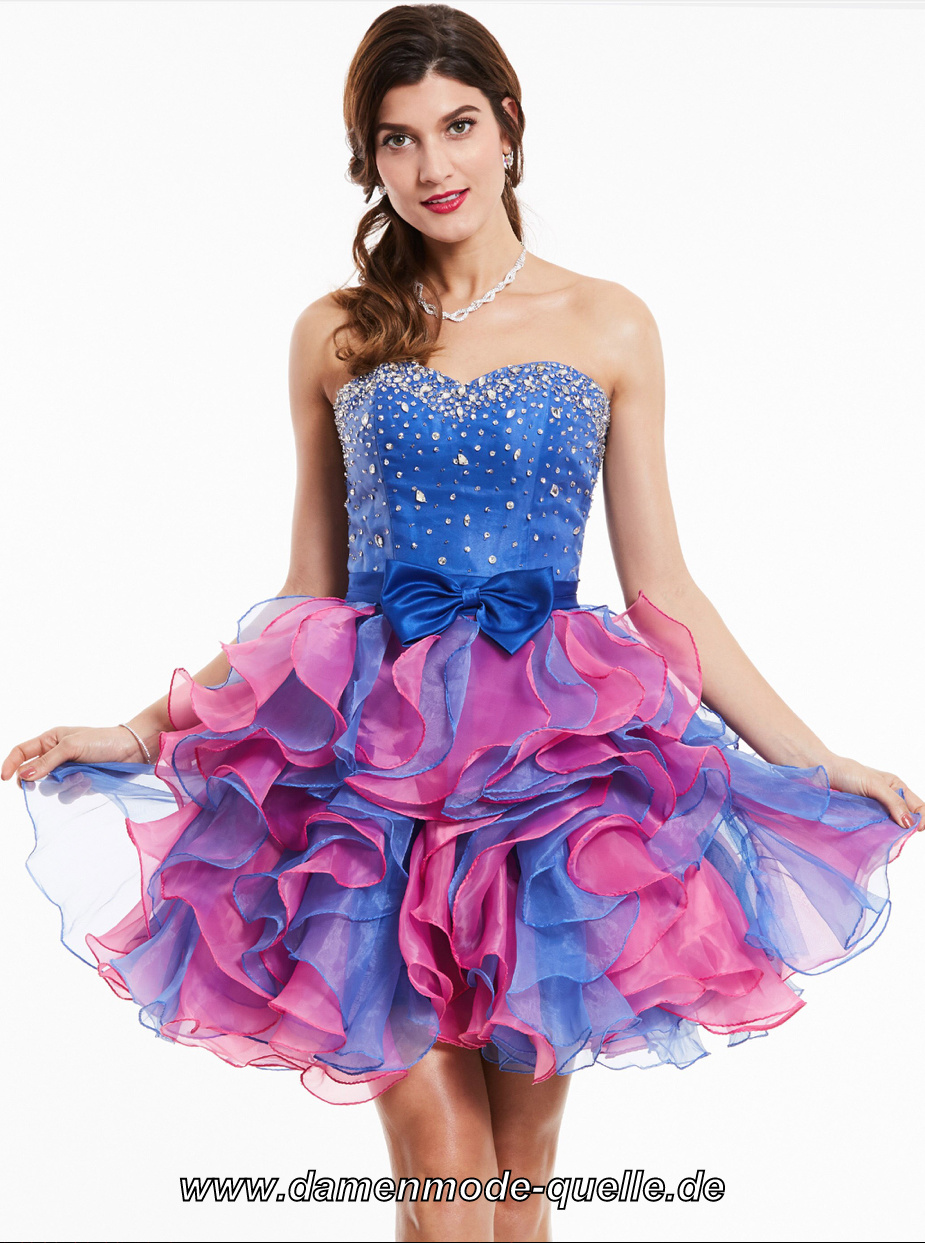 Ärmelloses Cocktailkleid mit Pailletten Perlen Bestickt&nbsp;Bunt