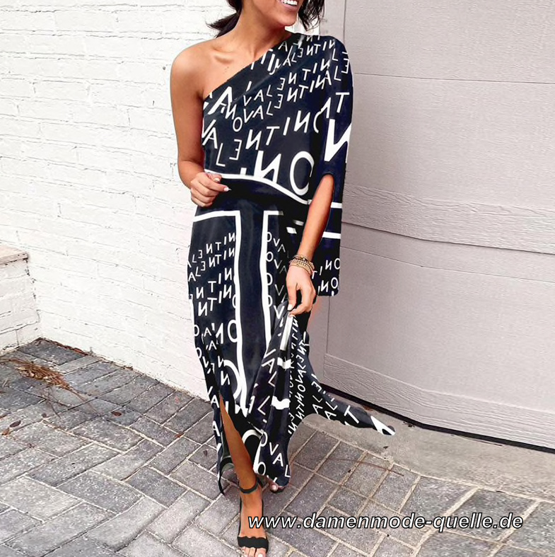 Sexy One Shoulder Print Kleid Elegant –&nbsp;Asymmetrisch