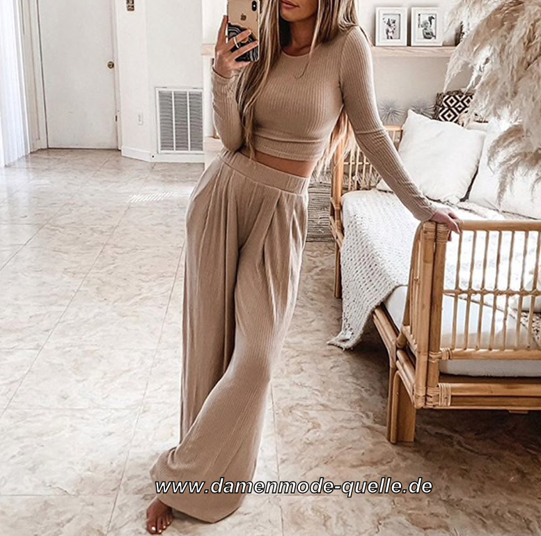 Damen Zweiteiler Hausanzug in&nbsp;Beige