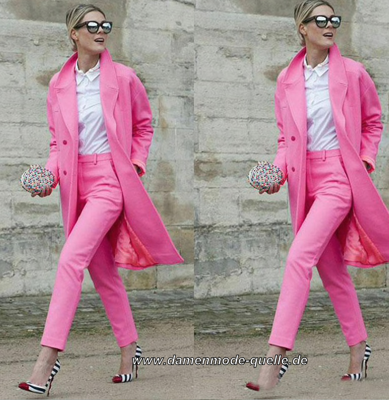 Slim Fit Hosenanzug Damenoutfit in&nbsp;Rosa